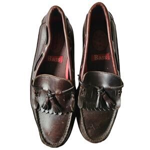 Bass Tassel Men Kiltie Loafers Size 8.5 Brown Leather Dress Casual
